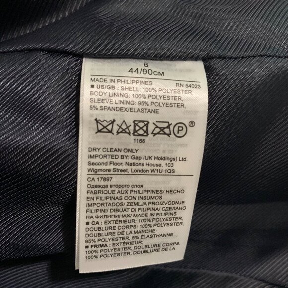 Banana Republic Womens Blue Patterned Blazer Size 6 Business Casual - Picture 7 of 14